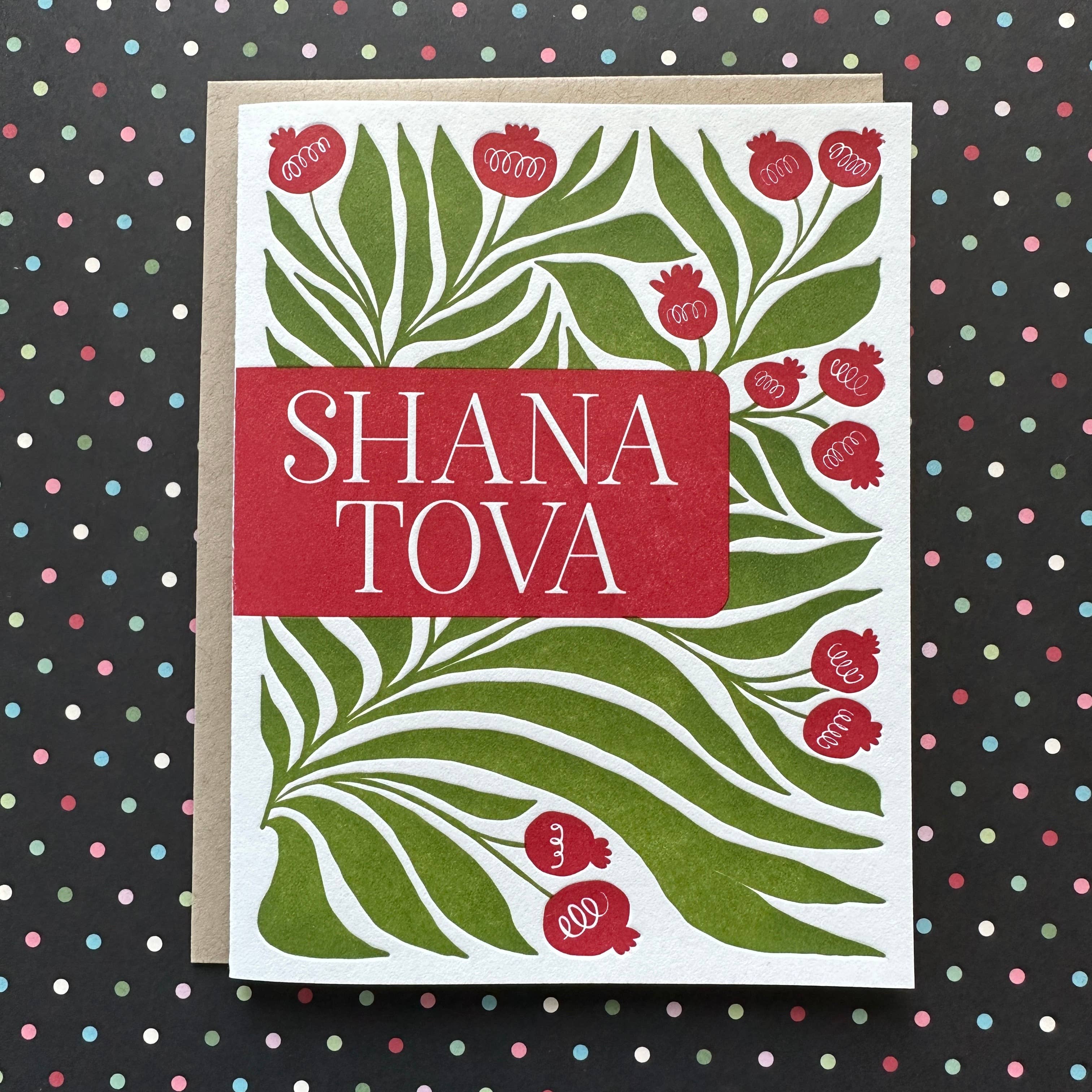 Lucky Bee Press - Wholesale Rosh Hashanah Card - Shana Tova Three - letterpress card1
