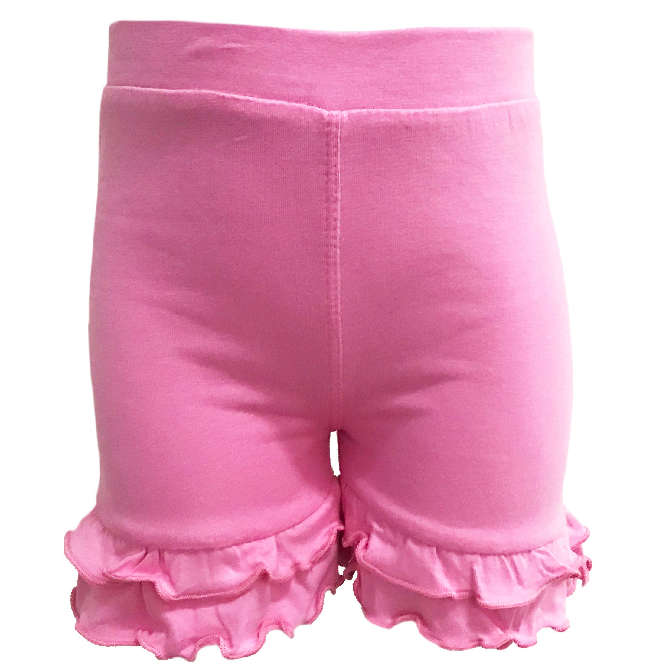 AnnLoren – Großhandel Shorts – Kinder – Annloren Po Shorts für Babys und große Mädchen mit Rüschen, rosa, Sommer1