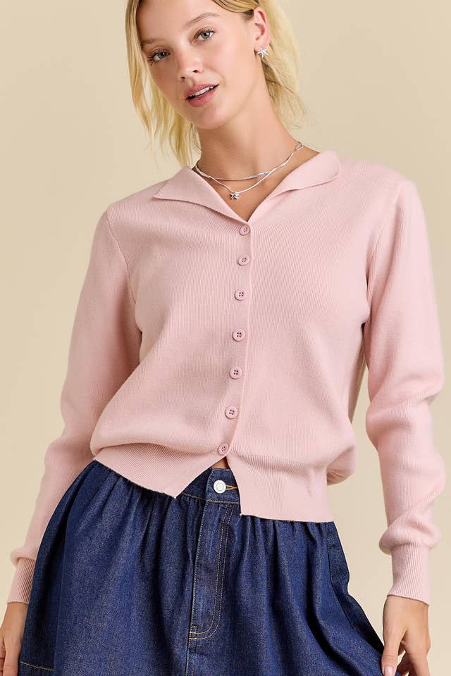 Main Strip - Wholesale Cardigan - Women's - Open Front Button Up Sweater Knit Cardigan