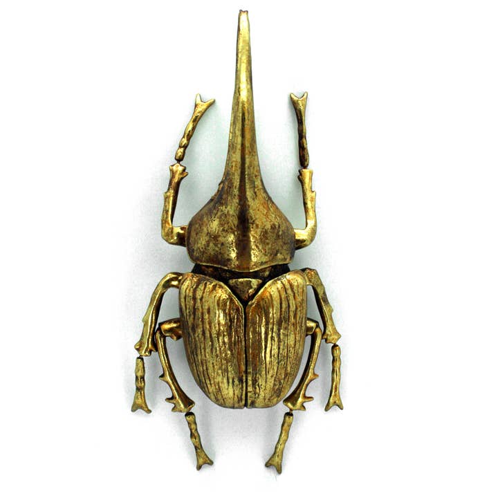 Gold Leafed Hercules Beetle Wall Decor for wholesale by Modern World by Contrast Inc.