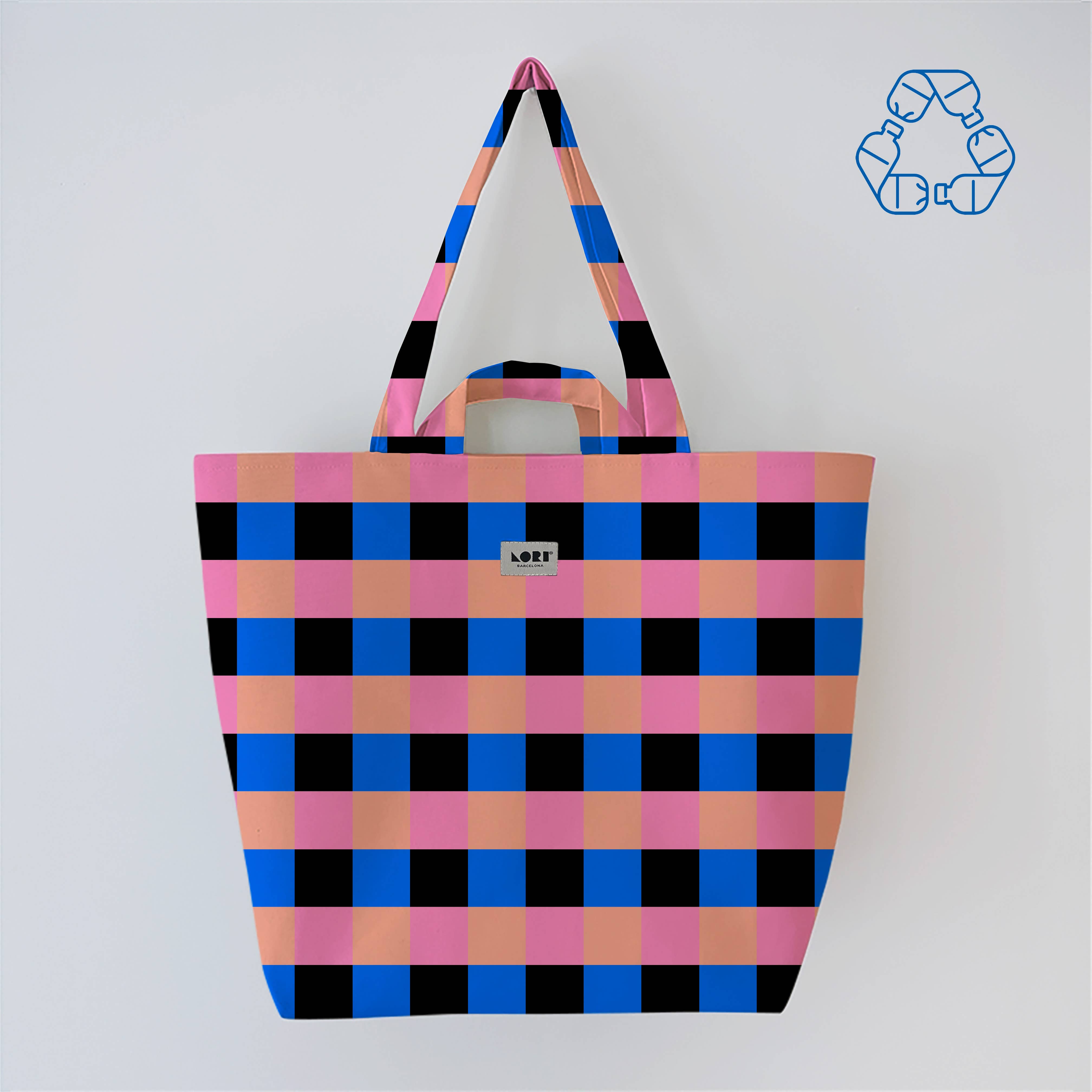 Lori Barcelona - Wholesale Tote Bag - Women's - VICHY Checkered Handle Bag Color6