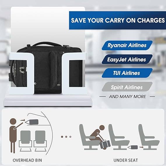 wandf - Wholesale Backpack - Unisex - WANDF Ryanair Underseat Backpack - Wet Pocket, 17"Laptop 1