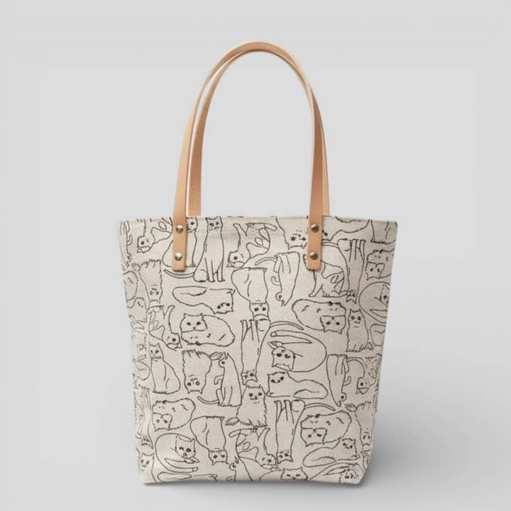 Minou Cat Bucket Tote Bag for wholesale by Rex & Bandon