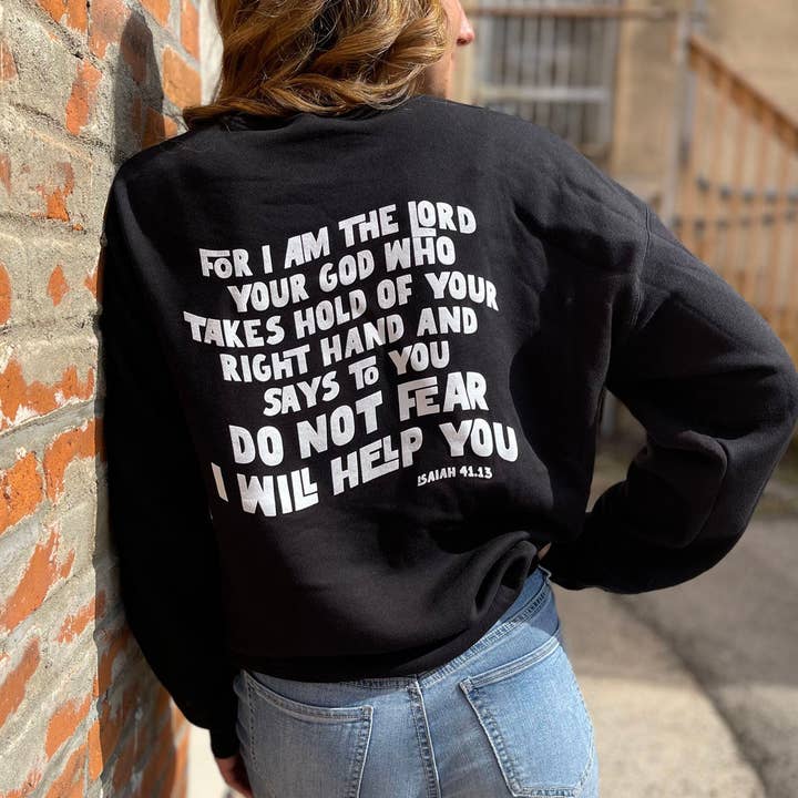 Do Not Fear Sweatshirt in Black for wholesale by Etch & Co