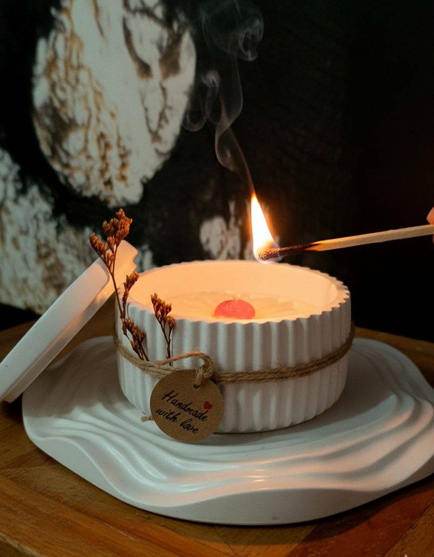 kanara Oud - Wholesale Jar/Filled Candle - Luxe Betonnen Kaars Set .ca 200 g hoogwaardige kokos-sojawas - Soft Atelier2