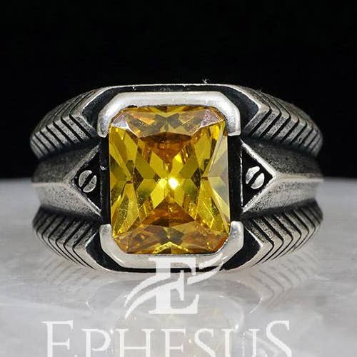 Anillo rosa citrino plata de ley para venta al por mayor de Ephesus Jewelry