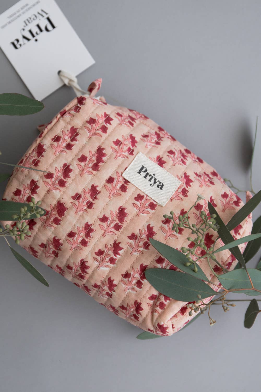 Priya Wear - Wholesale Makeup/Cosmetic Bag - Organic cotton cosmetic bag pink(washbag/pouch/makeup/purse)0