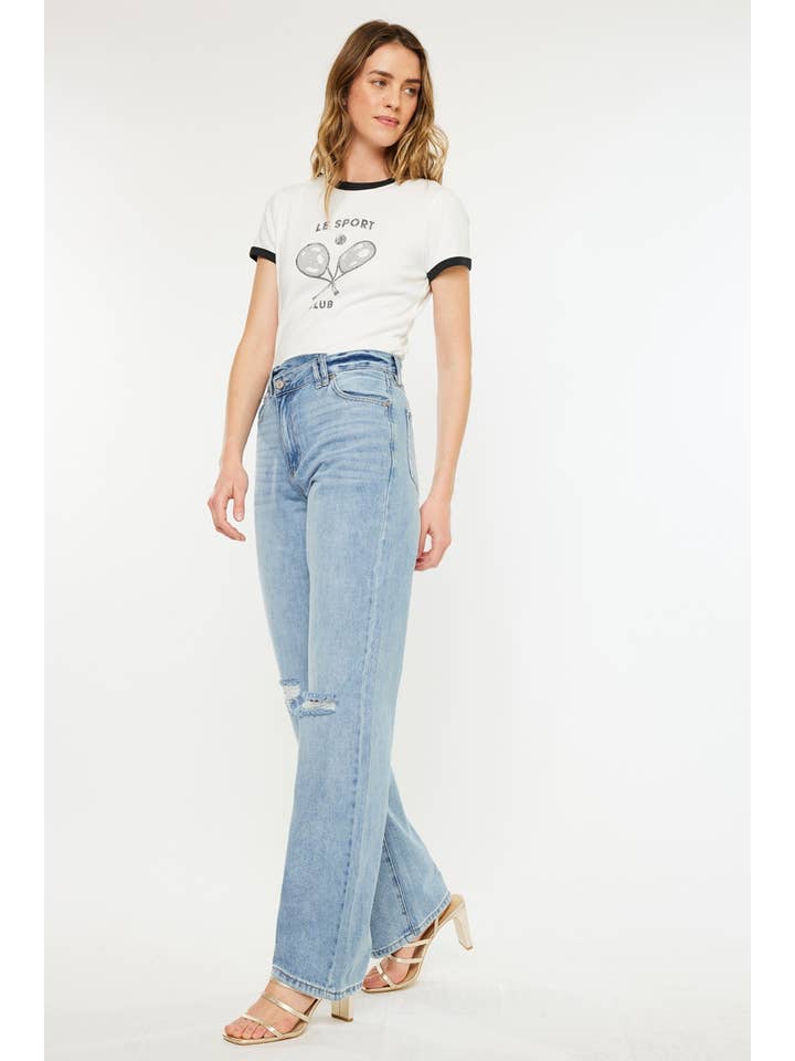LIGHT OPEN PACK 90'S WIDE LEG STRAIGHT JEANS-KC7872L-OP for wholesale on Faire