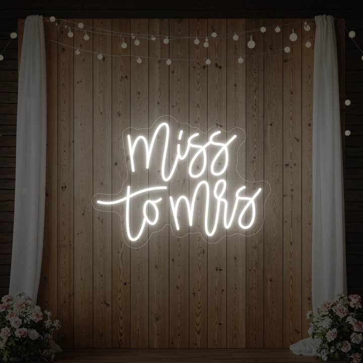 Miss to Mrs Neon Sign V1 for wholesale by Light Your Way