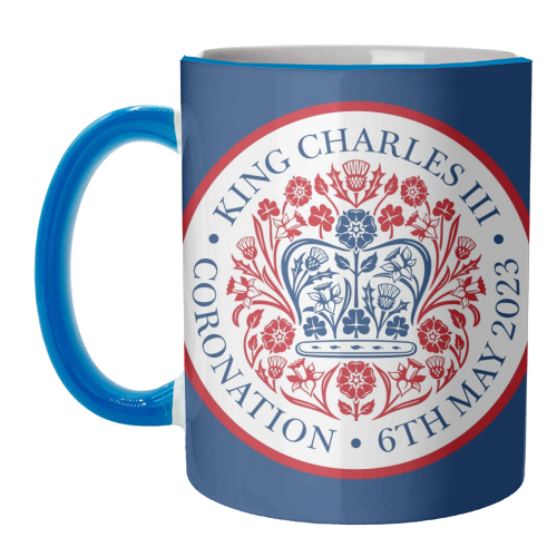 ART WOW - Venta al por mayor Taza - Tazas con el emblema de la coronación del rey Carlos en azul3