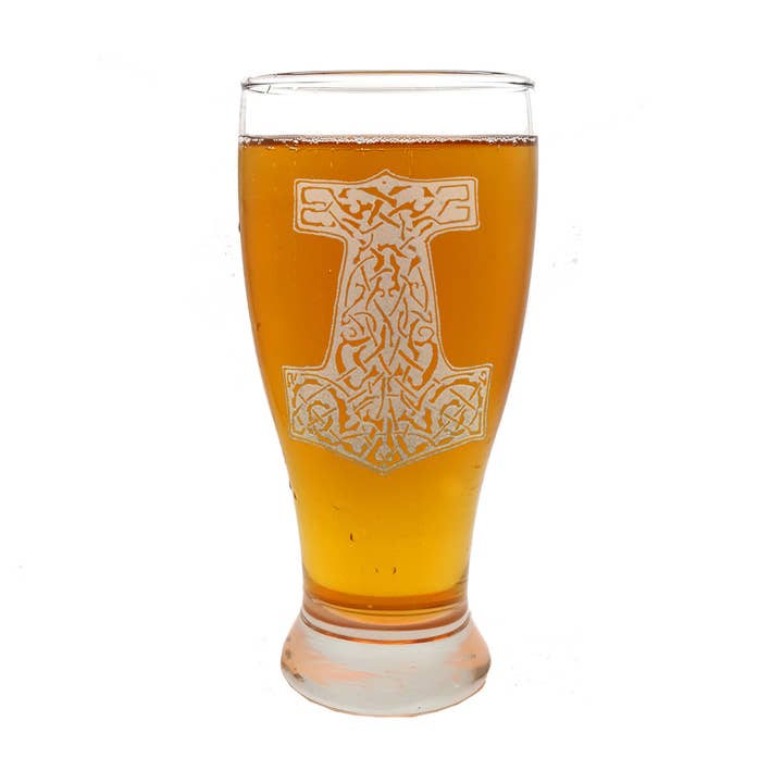 Mjölnir Thor's Hammer Graviertes Pint-Glas für den Großhandel von Lyoncraft