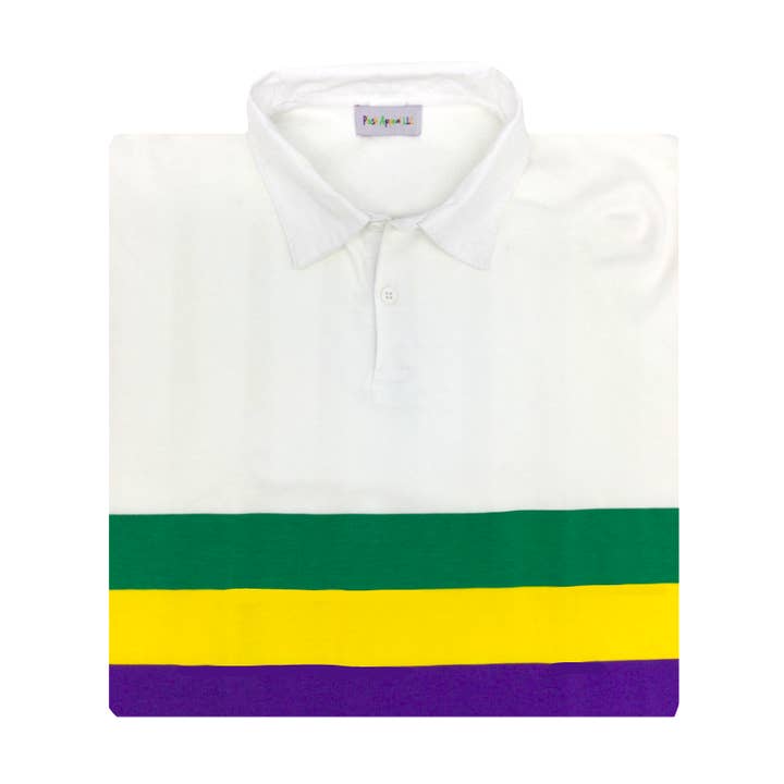 Purple, Green, and Gold Long Sleeve Rugby Shirt (Each) for wholesale by Plush Appeal LLC