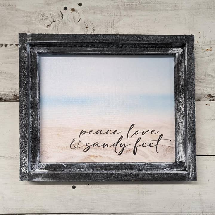 Paz, Amor e Pés na Areia Placa de Quinta por atacado de 316 Legacy LLC