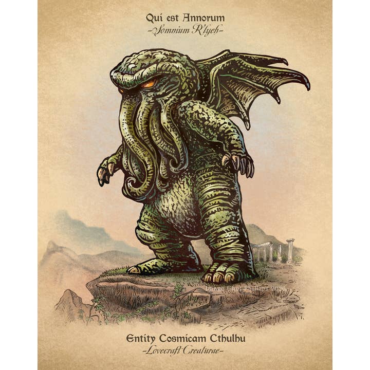 ChetArt - Wholesale Art Print - Cthulhu Study 8" x 10" print