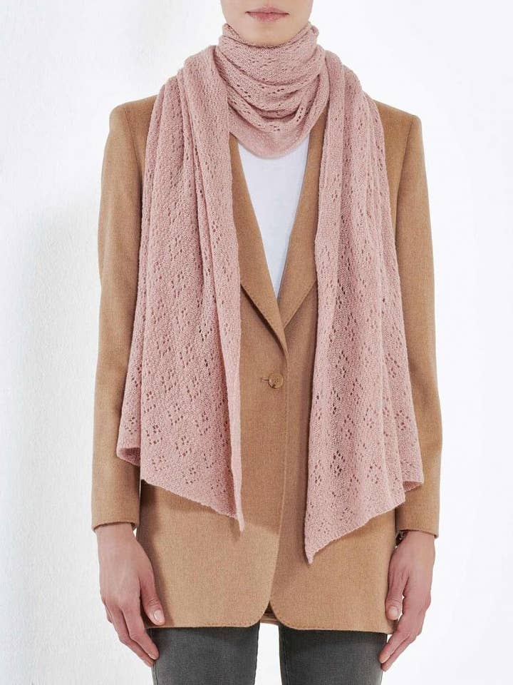 Women's Cashmere Pointelle Wrap - Made in Italy - Abraham for wholesale by MaisonCashmere