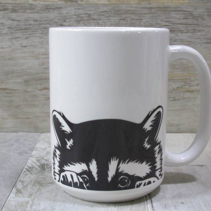 Raven Design - Wholesale Coffee Mug - Cute Racoon or Trash Panda // 15oz. Ceramic Coffee Mug2