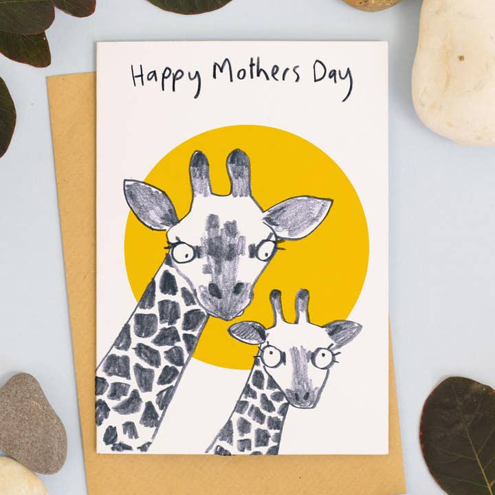 Happy Mother's Day Giraffe Card for wholesale by Jo Clark Design
