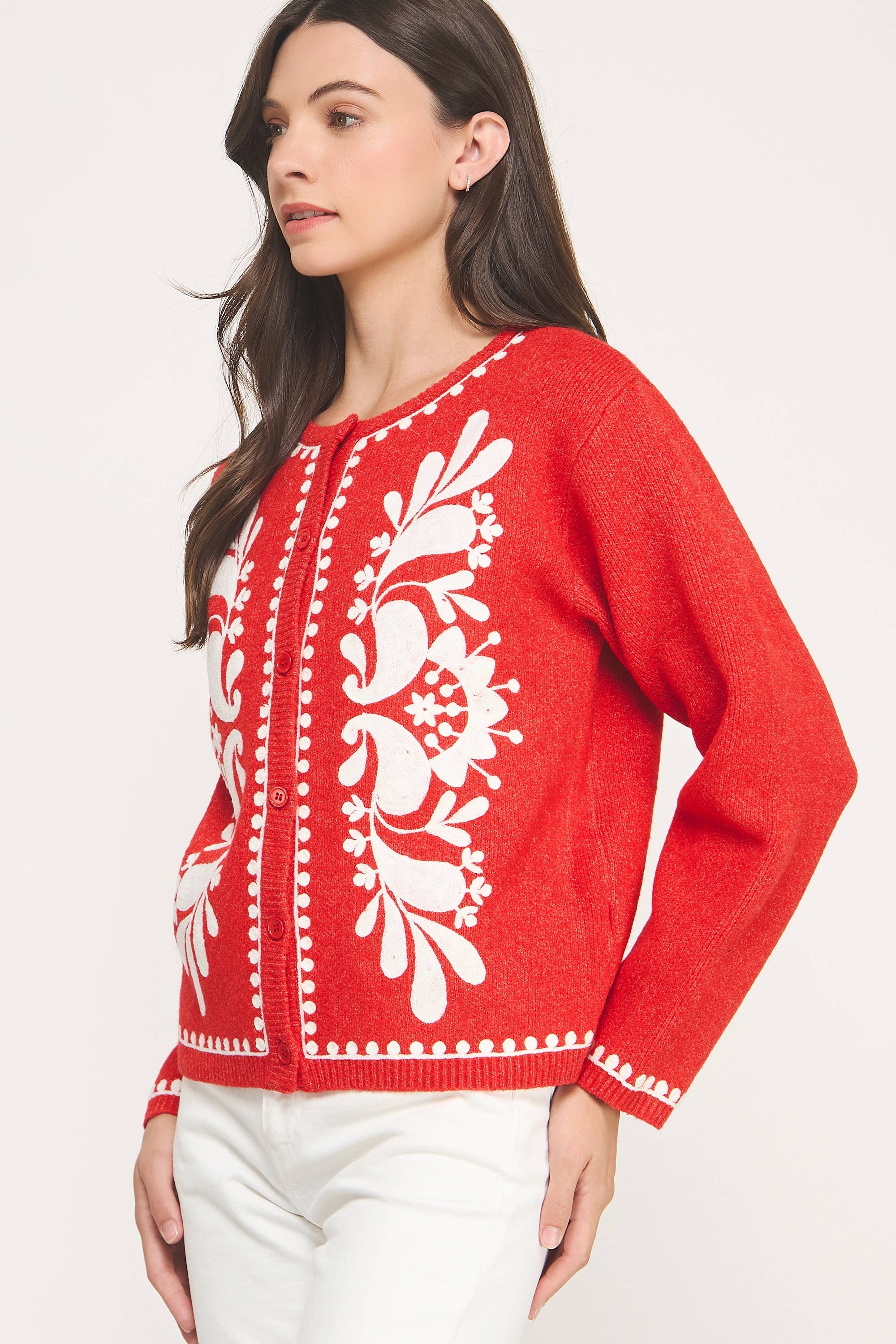 Strut & Bolt – wholesale Cardigan – Women’s – Embroidery Knitted Cardigan Sweater19