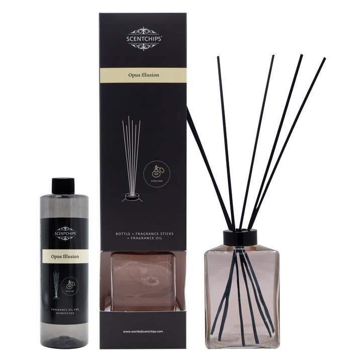 Reed diffuser Square Pink 400ml Opus Illusion for wholesale by ScentChips