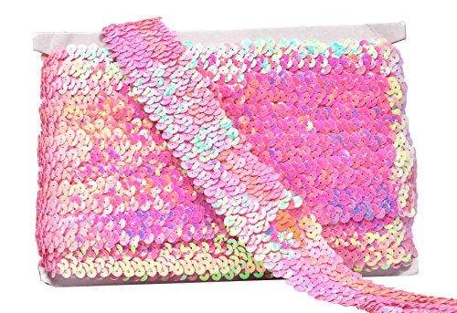 Mandala Crafts – Engroshandel Håndværk forsyninger – Mandala Håndværk Elastisk Paillet, Flad Glitter Stretch Bling Paillette Stof Bånd, Metallisk Applikation Trim Blonder til Kjole Pynt, Pandebånd19