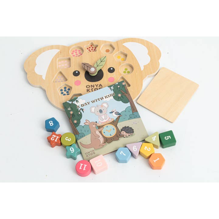 ToysLink - Wholesale Wood toy – Child - A Day with KiKi-Wooden Koala Learning Clock4