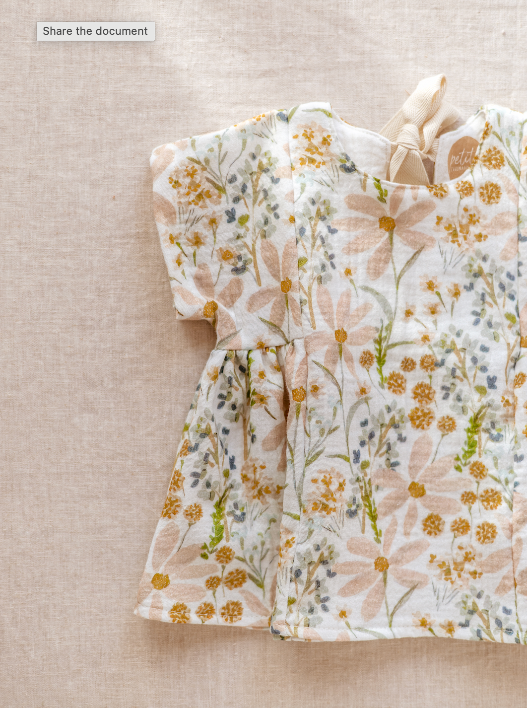 PETITE EvelinaApparel - Vente Robe – bébé - Robe Malia avec fleurs ivoire et blush4