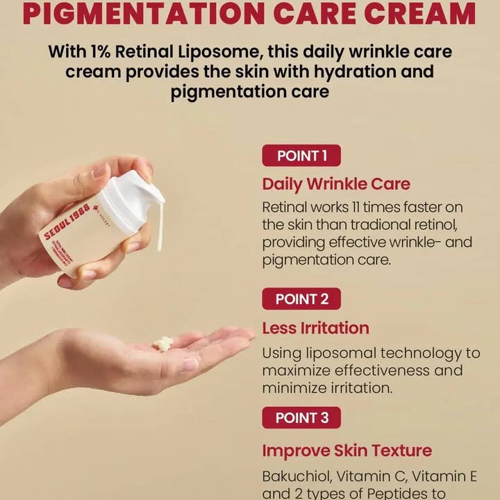 SKEEN - Wholesale Anti-Aging Moisturizer - K-SECRET SEOUL 1988 Cream : Retinal Liposome 1% + Fermented Rice 50ml1