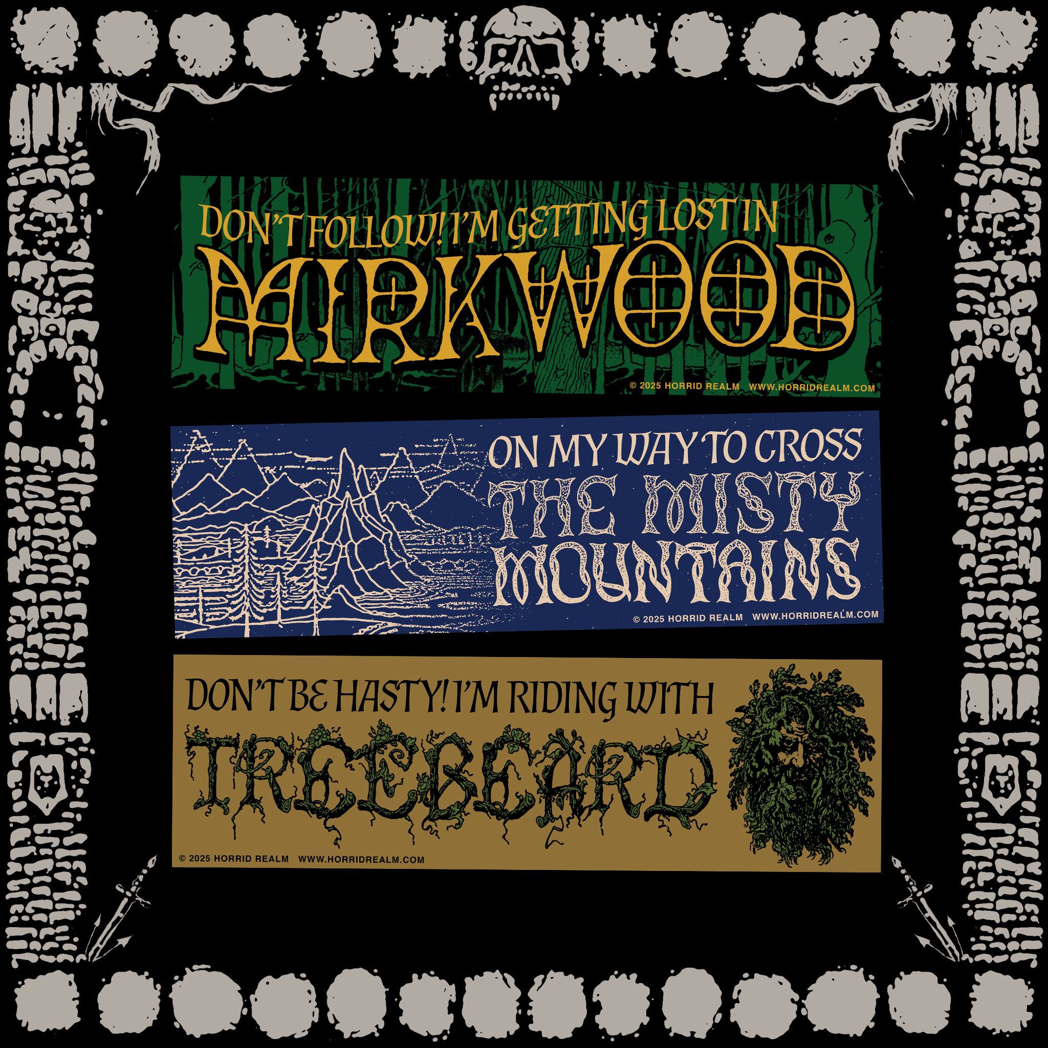 Horrid Realm - Wholesale Sticker - "MIDDLE-EARTH" BUMPER STICKERS - SET 20