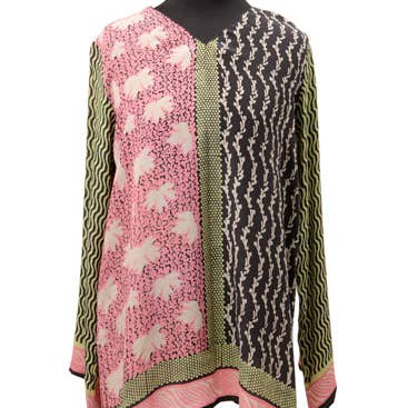Tuniek - Black Coral Lime voor wholesale door Harshita's Designs