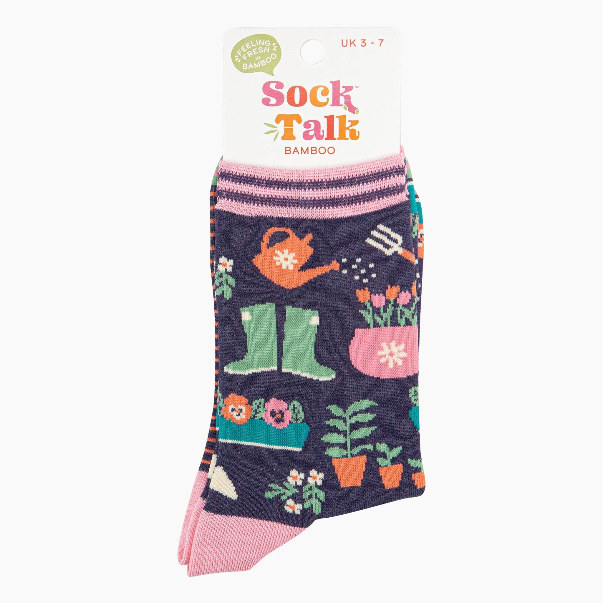 Sock Talk – wholesale Socks – Women's – Women's Bamboo Socks - Navy, Gardening3