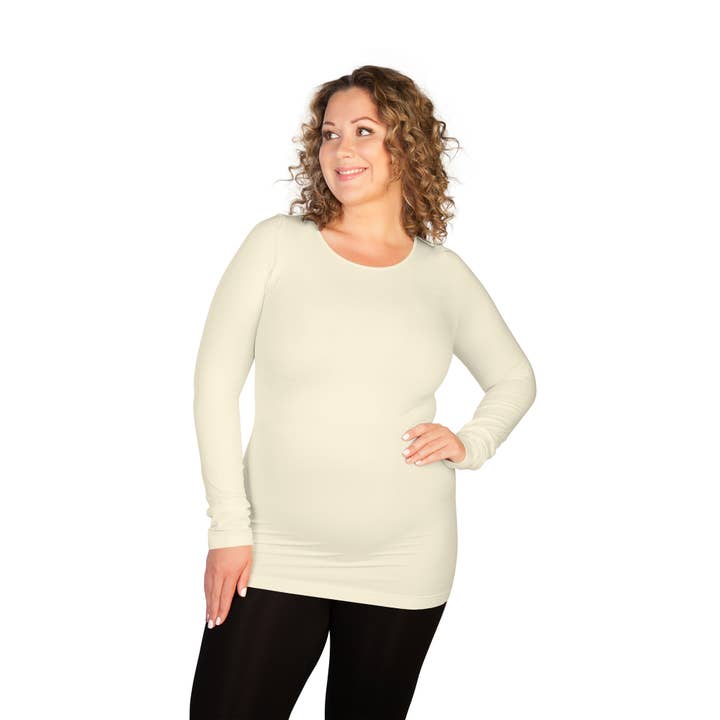 Skinnytees - Wholesale T-Shirt - Women's - Plus Long Sleeve Crew Neck5