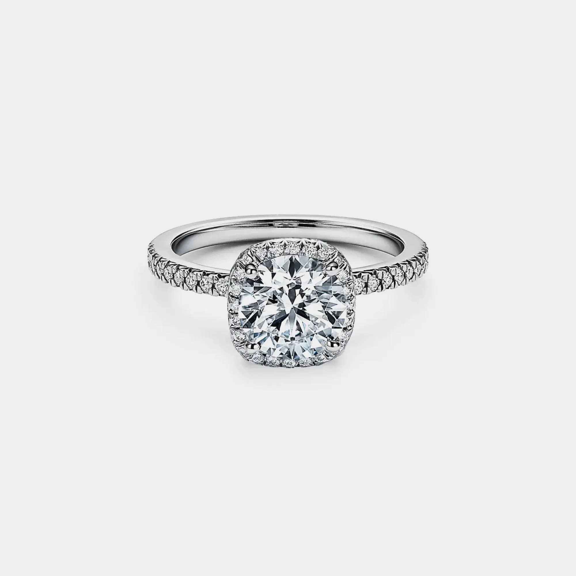 Perimade & Co. LLC - Wholesale Engagement Ring - Moissanite Halo Engagement Band Ring in 925 Sterling Silver