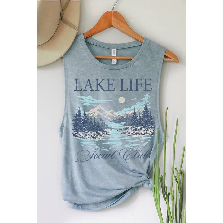 LAKE LIFE SOCIAL CLUB GRAPHIC TANK TOP for wholesale by HRTandLUV