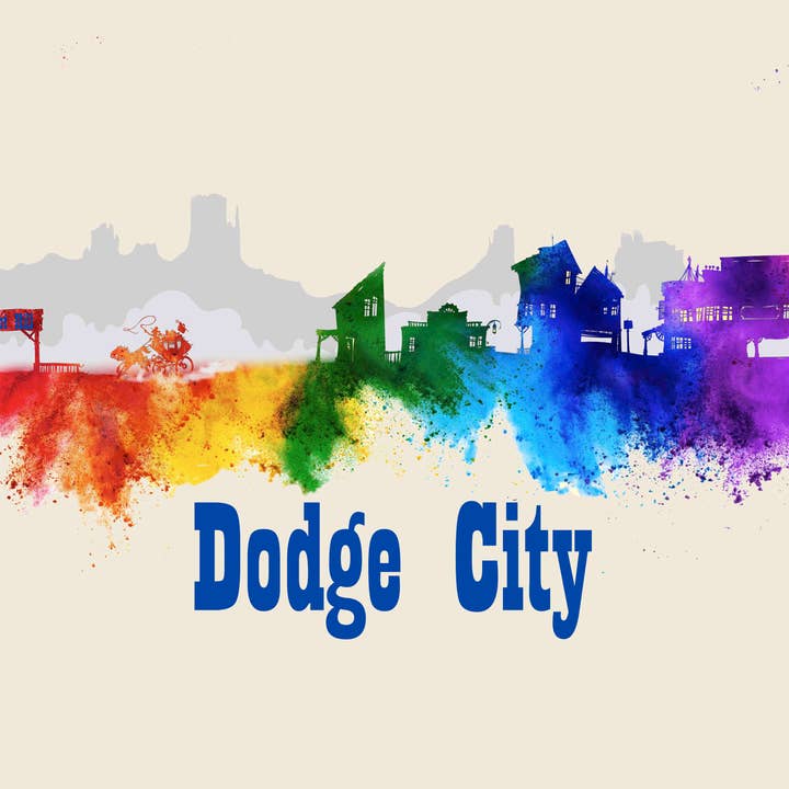 City Of Dodge City Skyline Poster Watercolor Art for wholesale by BMS BIZ