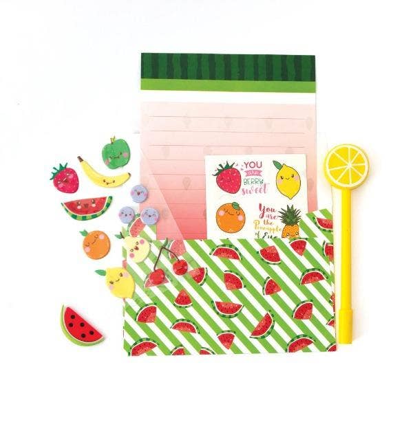 Paper House Productions - Wholesale Stationery/Notecard Set - Cutie Fruitie Stationery Set2