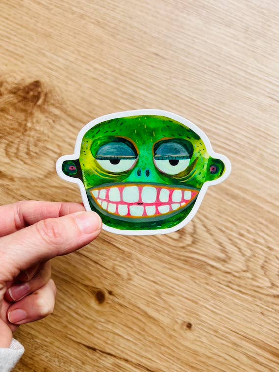 Eddie the Monster Sticker for wholesale by One Lane Road
