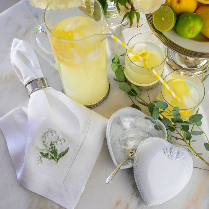 Lily of the Valley Large Napkin - New for wholesale by Arte Italica & Crown Linen Designs