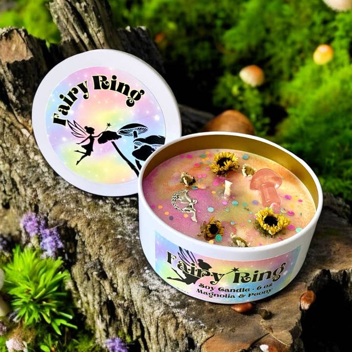 Fairy Ring Candle | Magnolia & Peony Scent | Vegan for wholesale by Raven’s Hearth