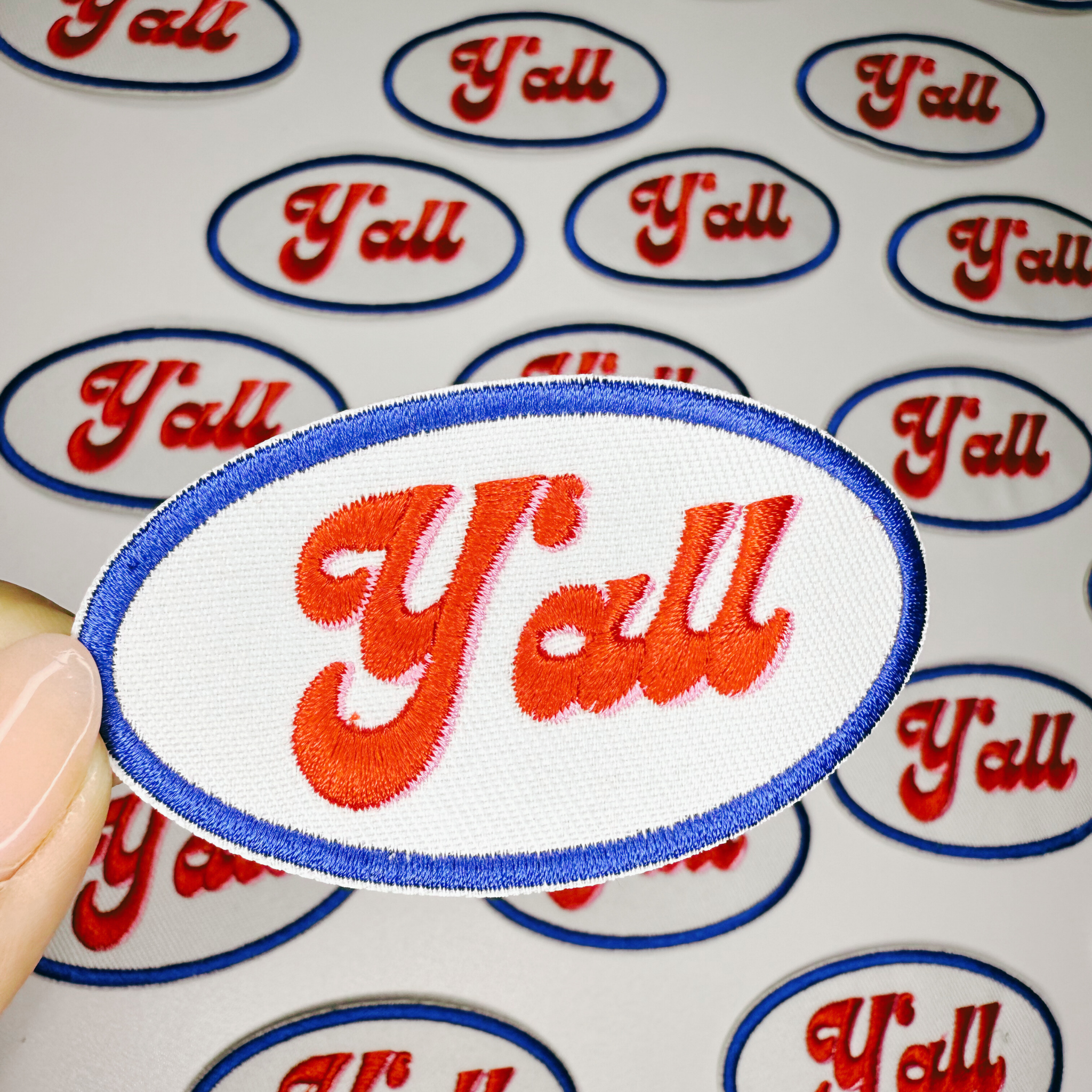 TEELUX - Wholesale Patch - 3" Y'all -  Embroidered Hat Patch2