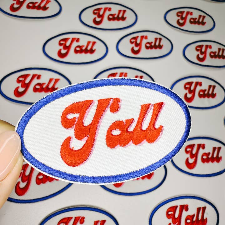 TEELUX - Wholesale Patch - 3" Y'all - Embroidered Hat Patch2
