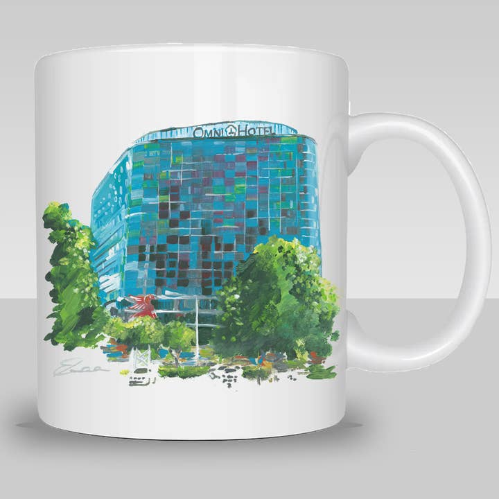 Dallas – Tasse à café Omni Dallas pour la vente par Eric Hanson Artwork