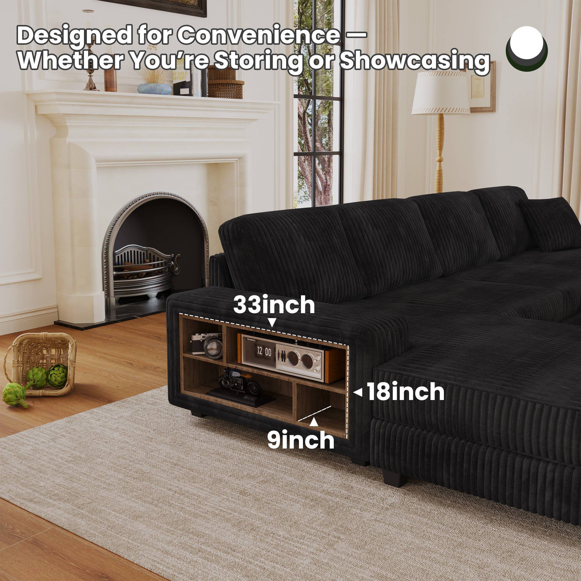 HOMYCASA DESIGN INC - Wholesale Sofa - 4-Seater U-Shaped Modular Sectional  Sofa & Corduroy Fabric22