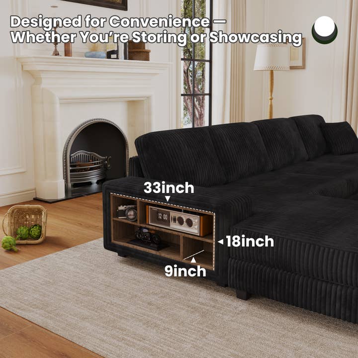 HOMYCASA DESIGN INC - Wholesale Sofa - 4-Seater U-Shaped Modular Sectional Sofa & Corduroy Fabric22