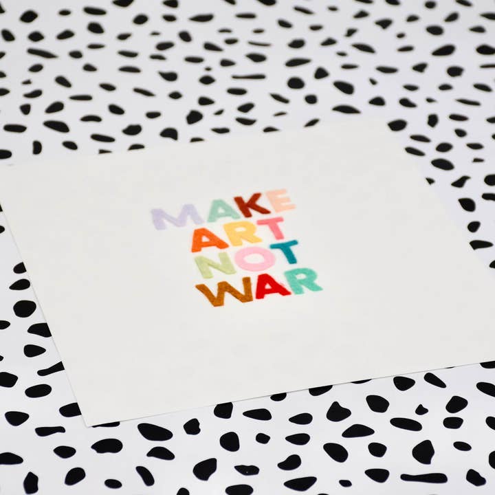 Make Art Not War Felt Letters for wholesale by Rachael Mayer Art