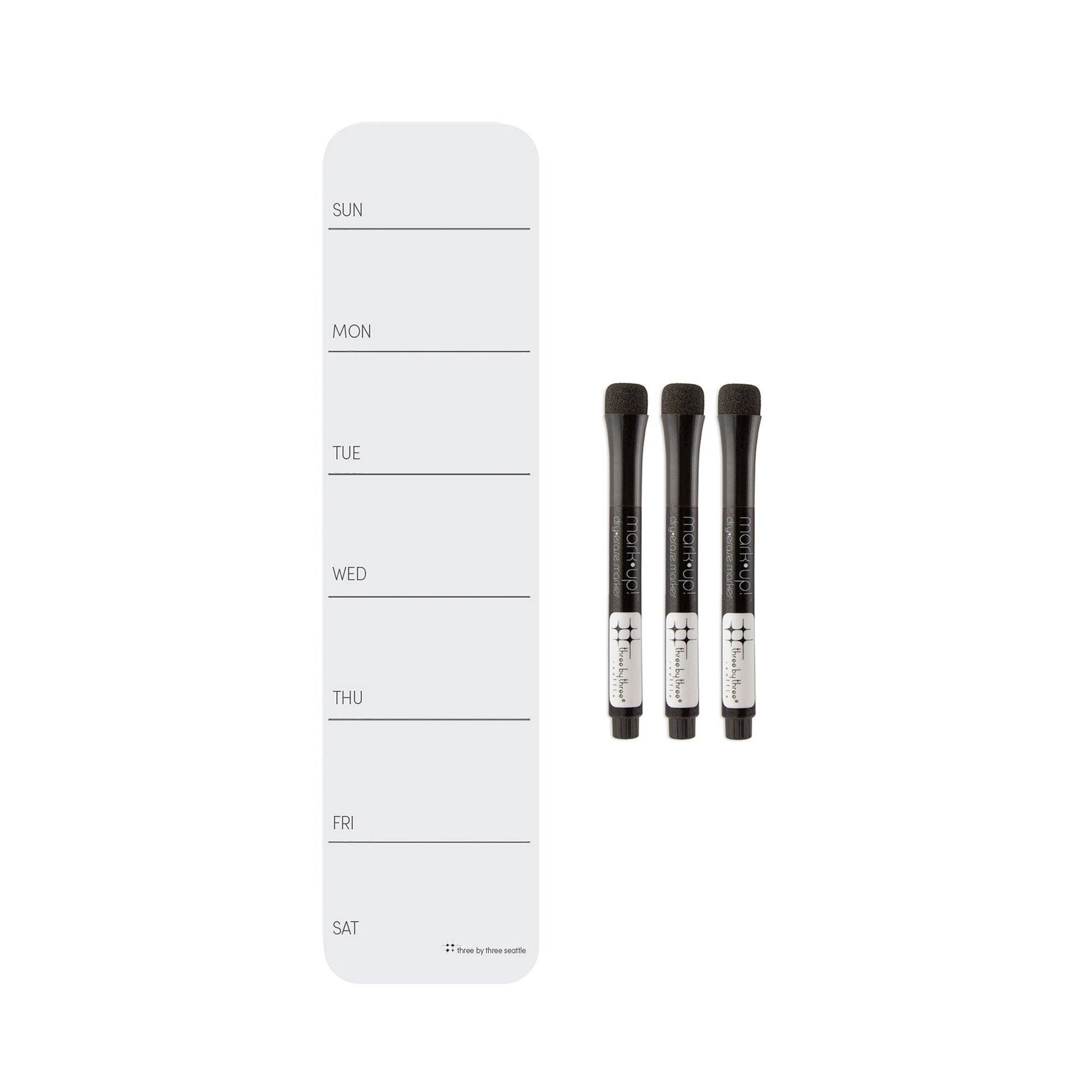 Three by Three Seattle - Vente Agendas - mettez à jour ! ™ agenda hebdomadaire en silicone+balisage ! marqueurs effaçables à sec0