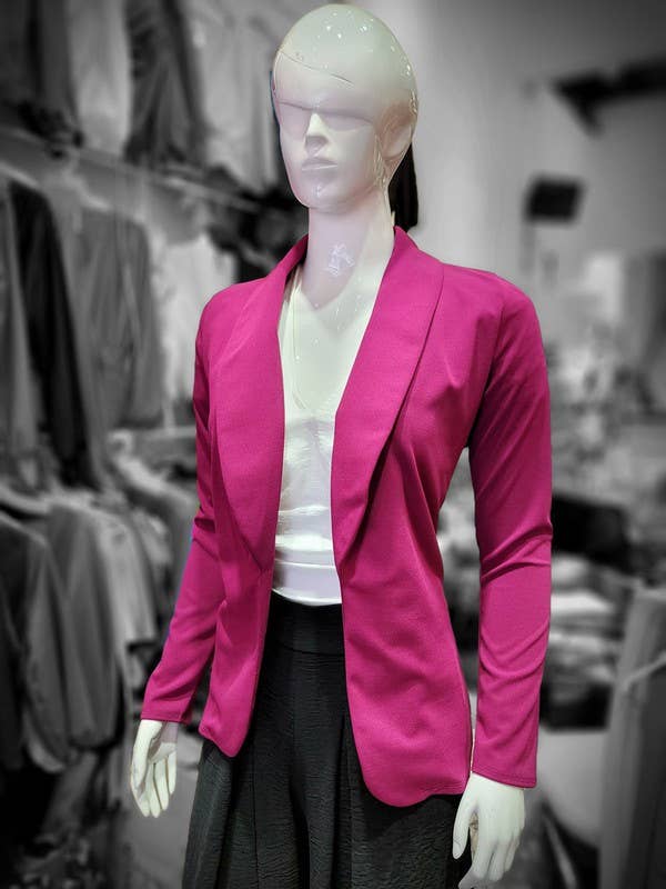 Lemon Tree - Wholesale Blazer - Women's - TECHNO CREPE MATERIAL SOLID HIGH STRETCH STRAIGHT SLEEVE3