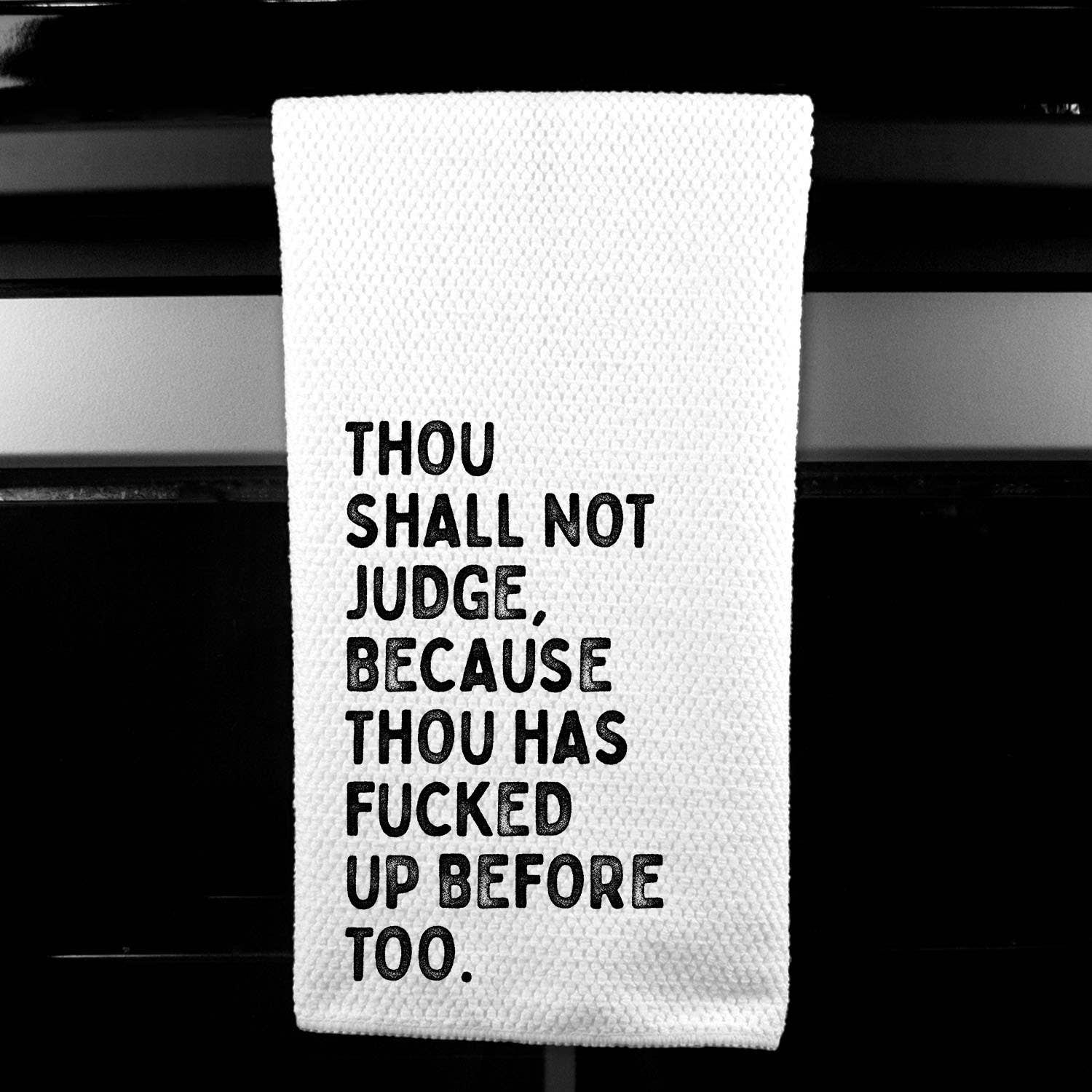 Dasha Alexander - Wholesale Tea Towel - Thou Shall Not Judge Microfiber Towel 0