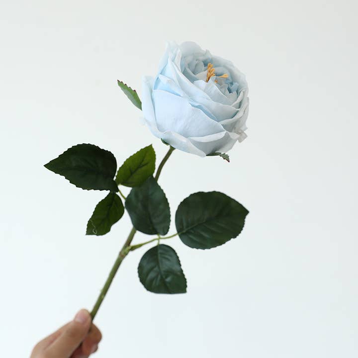 Sweet Home Deco - Wholesale Artificial Flowers - 17''T Faux-Ever Real Touch Rose Spray, Spring Austin Rose