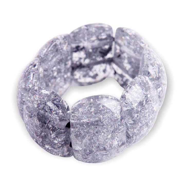 B7 Sil Silver Shimmer Resin Bracelet for wholesale by Atelier 1701