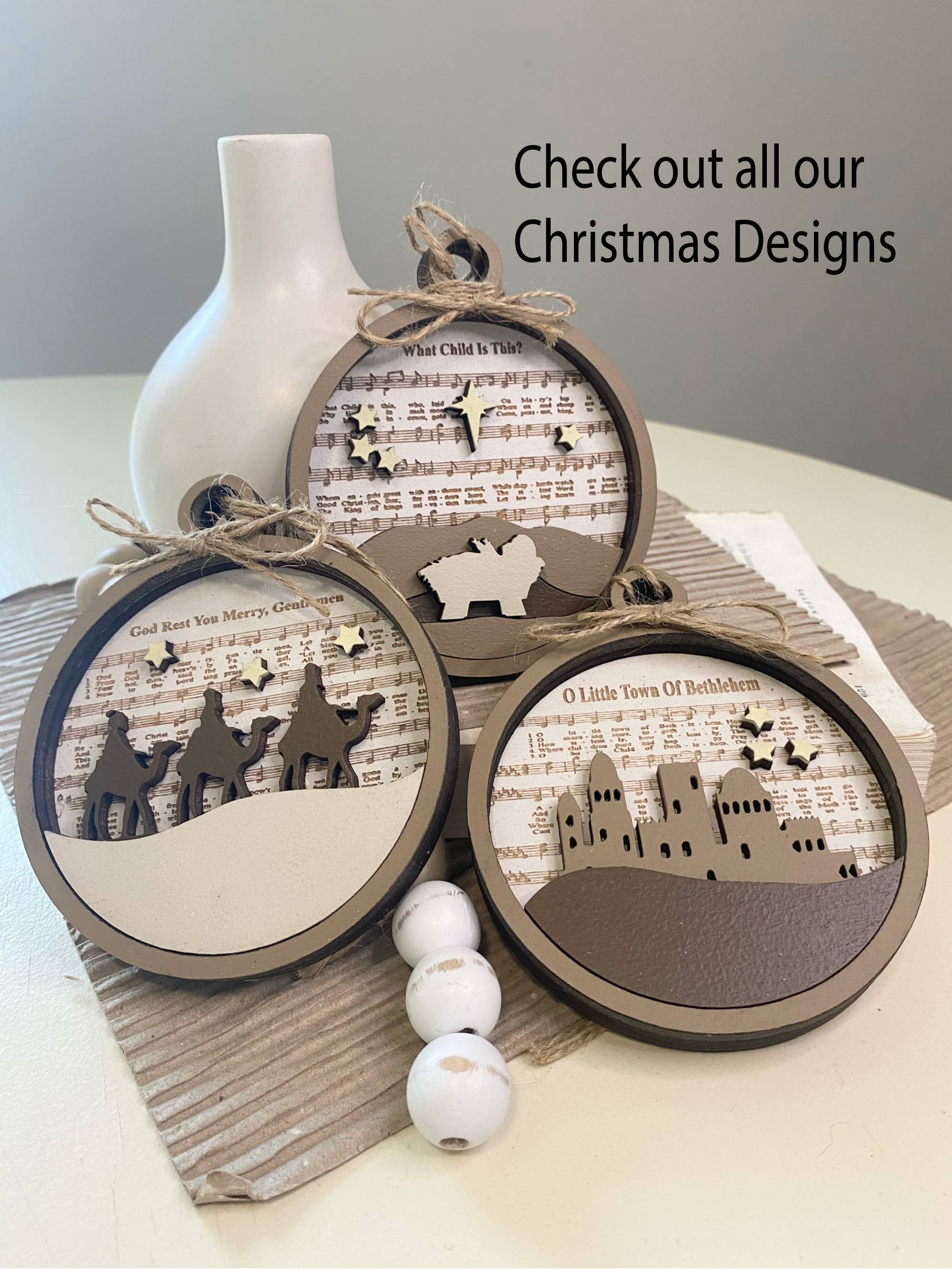 Pine Designs - Wholesale Ornament - Away in the Manger Ornament or Gift Tag10